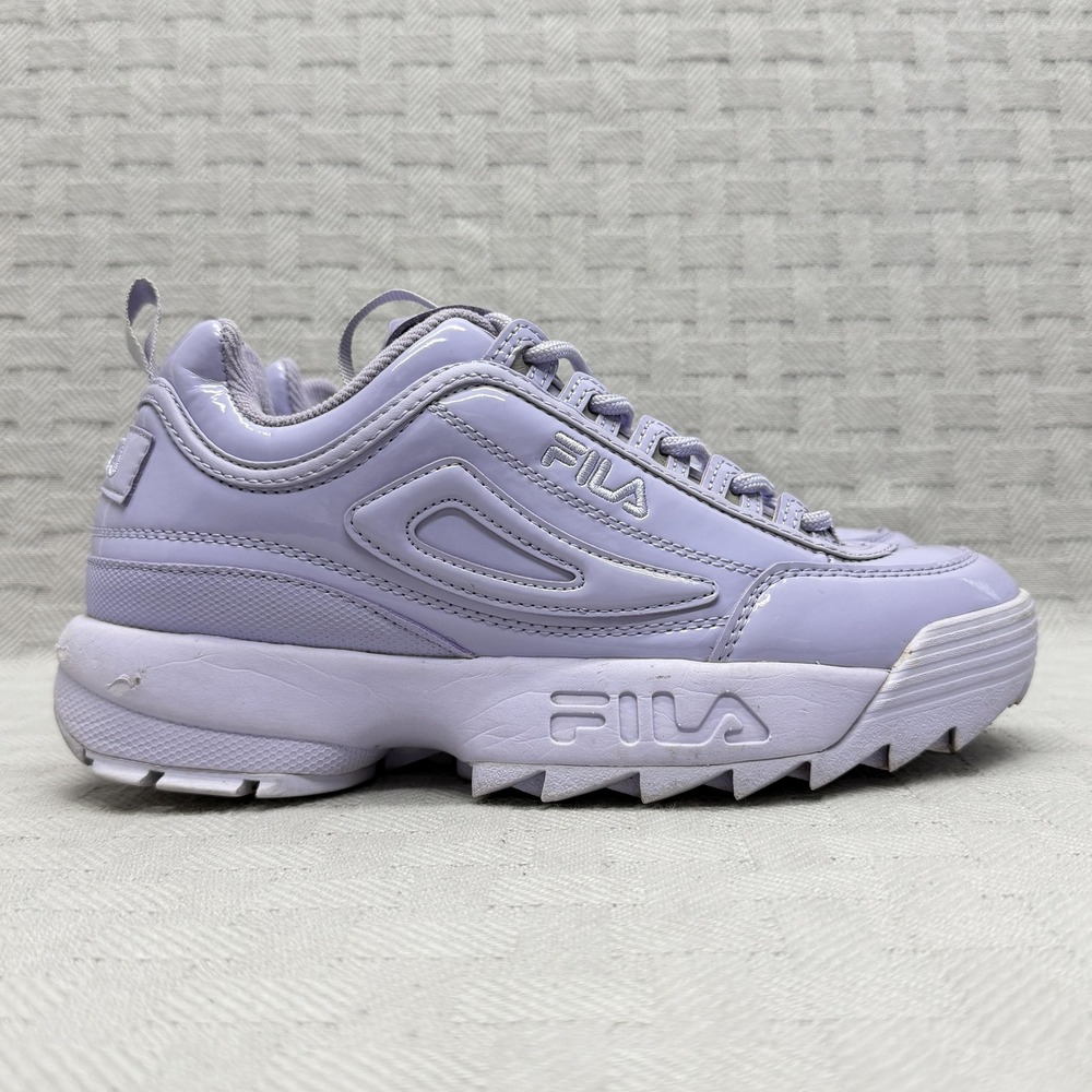 FILA Disruptor II Premium Patent Purple Womens Size 8.5 5FM00542-500